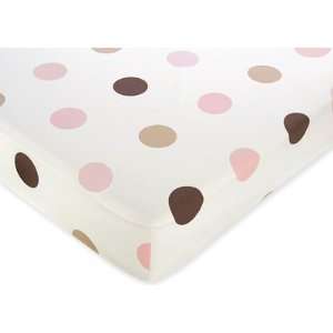  Modern Dots Pink Crib Sheet   Large Dot Baby