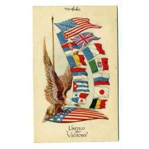   for Victory Postcard World War I Flags of Allies 