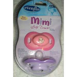  Mimi Soft Touch Pacifers, 2 Pack, 0 6 Month, Pink, Purple 