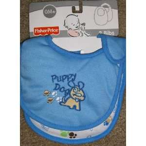  Fisher Price 2 pack Bib Set for Baby Boy Puppy Dog 