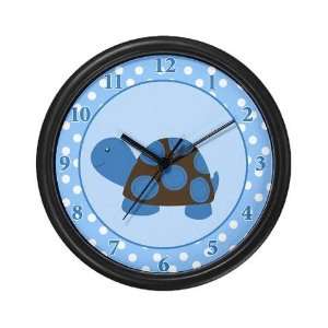 Mod Blue and Brown Turtle Wall Clock