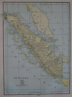 1903 Map Sumatra Indonesia Medan Palembang Dumai Padang  