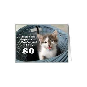  80th Birthday Kitten Humor Card Toys & Games