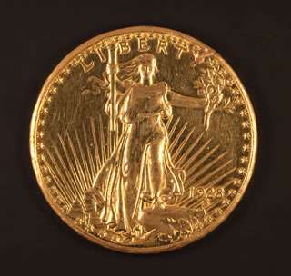 Featured is a 1928 St Gaudens Double Eagle Twenty Dollar Gold Coin 