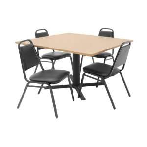   Table and 4 Restaurant Stackers Set   TBS48BESC29BK