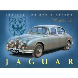  Jaguar Mark II Steel Sign (fd ls 3040 blue)