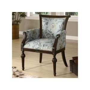  Traditional Fabric Seat Elegant Exposed Wood Accent Chair 