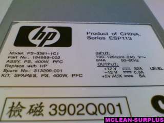 HP DL380 G2 G3 400W Power Supply PS 3381 1C1  