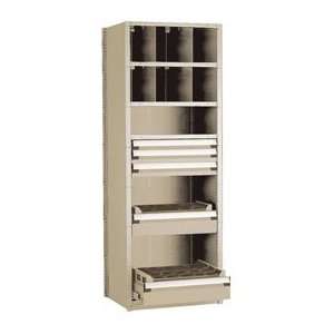  Shelving With 5 Drawers For Hsk 63   36Wx18Dx87H Beige 