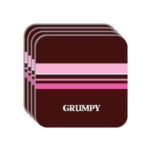 Personal Name Gift   GRUMPY Set of 4 Mini Mousepad Coasters (pink 