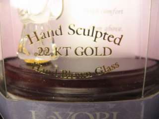 Hand Blown Glass Angel 22K Gold Trim NIB LaVori  