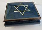 Jewish star of David Reuge Blue Music box from Italy Sw