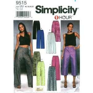  Simplicity 9515 Sewing Pattern Misses 1 Hour Pants Size 16 