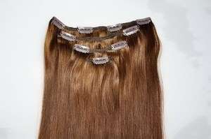 20 8 pcs HUMAN HAIR CLIP IN EXTENSION #04,100g  