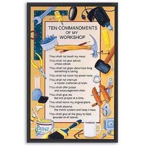  Ten Commandments of My Workshop Plaque