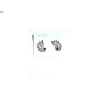   Sterling Silver Marcasite & Garnet Earrings 