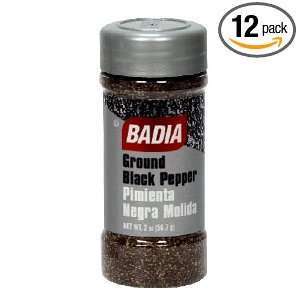 Badia Black Pepper Ground, 2 Ounce (Pack of 12)  Grocery 
