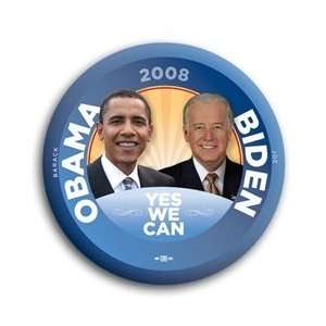  Obama and Biden Yes We Can 2008 Photo Button   2 1/4 Fgt 