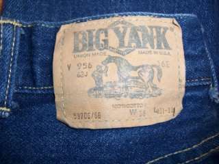 Mens Vintage Big Yank Union Made Jeans sz 36 x 29  