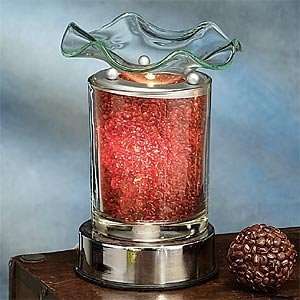  Glass Beads Red Electric Oil Burner 40w Bulb Dim Switch 