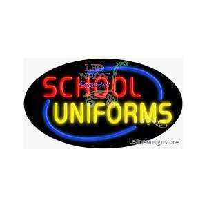 School Uniforms Neon Sign 17 inch tall x 30 inch wide x 3.50 inch 