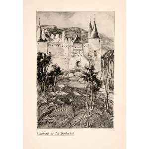  1929 Print Blanche McManus Chateau de La Rochepot France 