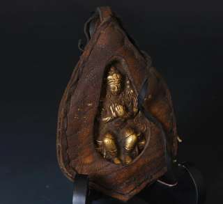 Yak Leather Maitreya Amulet Necklace tibet big Pendant  