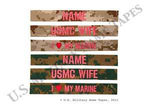 Marines USMC Wife MARPAT Name Tape Set  