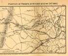 1886 Civil War map of 2nd Battle of Bull Run, VA  