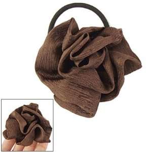  Ruffled Flower Holder Ponytail Holder Coffee Color Beauty