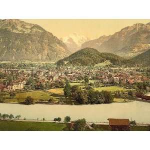  Vintage Travel Poster   Interlaken and the Jungfrau Aare 