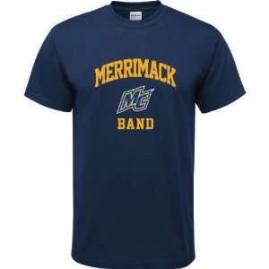  Merrimack Warriors Navy Youth Band Arch T Shirt Sports 
