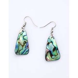  Abalone 15 By 31mm Triangle with 925 Silver Fishhook 
