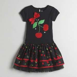   Infant & Toddler Girls Cherry Embroidered Tiered Dress, Size 6X