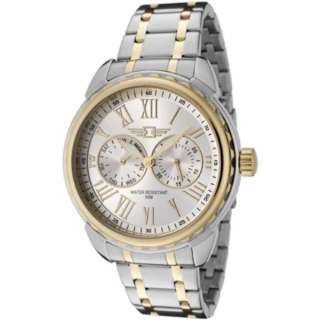By Invicta Mens 89052 002 Two Tone Stainless Steel Silver Dial Day 