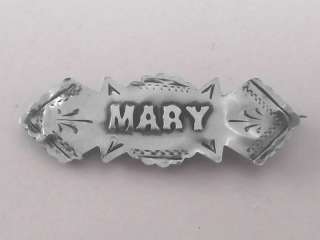 ANTIQUE STERLING SILVER MARY NAME BROOCH PIN 1913  