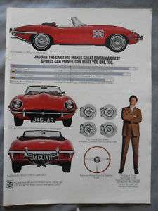 1970 Print Ad Jaguar XKE Roadster Car Automobile  