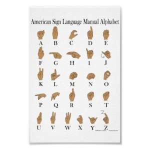  American Sign Language ASL Alphabet Poster