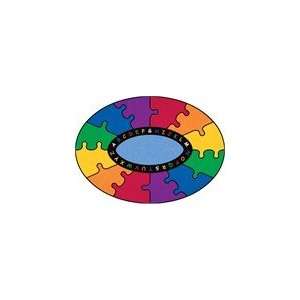  Learning Carpet CPR453   ABC Puzzle Educational Rug Oval 