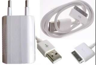 EU USB Power Adapter Wall Charger+Cable For apple iPod Touch iPhone 4G 