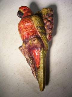 Old Handpainted Parrot Sconce Pocket.  