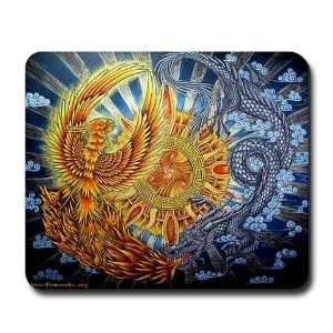 Phoenix and Dragon Art Mousepad by  Office 