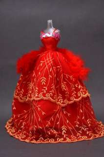 D2306 BN Red Handmade Evening Dress for Barbie FR  