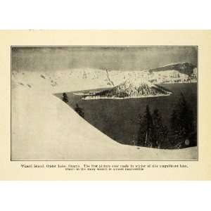 com 1912 Print Wizard Island Crater Lake National Park Oregon Winter 