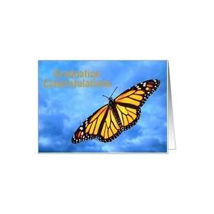  Graduation Congratulations, Monarch Butterfly on Blue Sky 