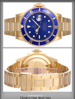Rolex Submariner 18k Gold Mens Watch 16618  