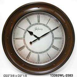 Large Modern Brown White Plastic Round Wall Clock  