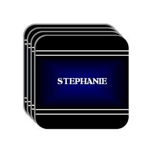   Name Gift   STEPHANIE Set of 4 Mini Mousepad Coasters (black design