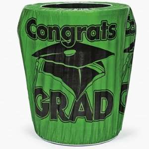  Green Congrats Grad Trash Can Cover   Party Decorations 
