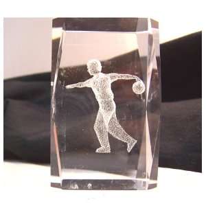  Laser Art Crystal Paperweight with Bowler 